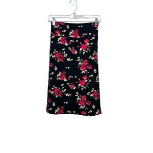 LuLaRoe Cassie Women's Straight Black Floral Skirt